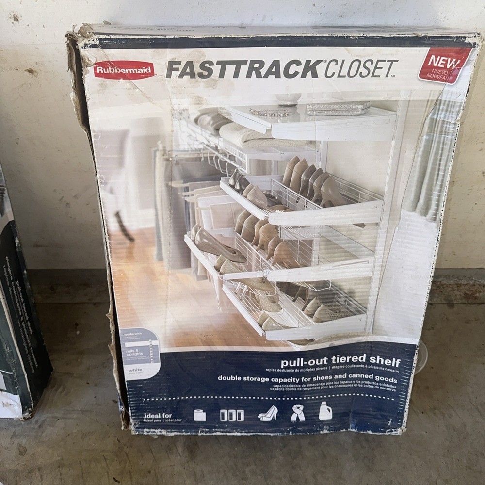 Rubbermaid FastTrack Closet Pull-Out Tiered Shelf