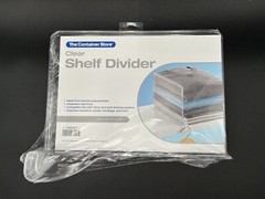 The Container Store Clear Shelf Divider with Valet Knob 1-3/4”x 12-1/2”x 9-1/2”