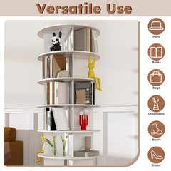 6 Tier Rotating Shoe Rack Tower 360° Revolving Shoe Display Carousel White US