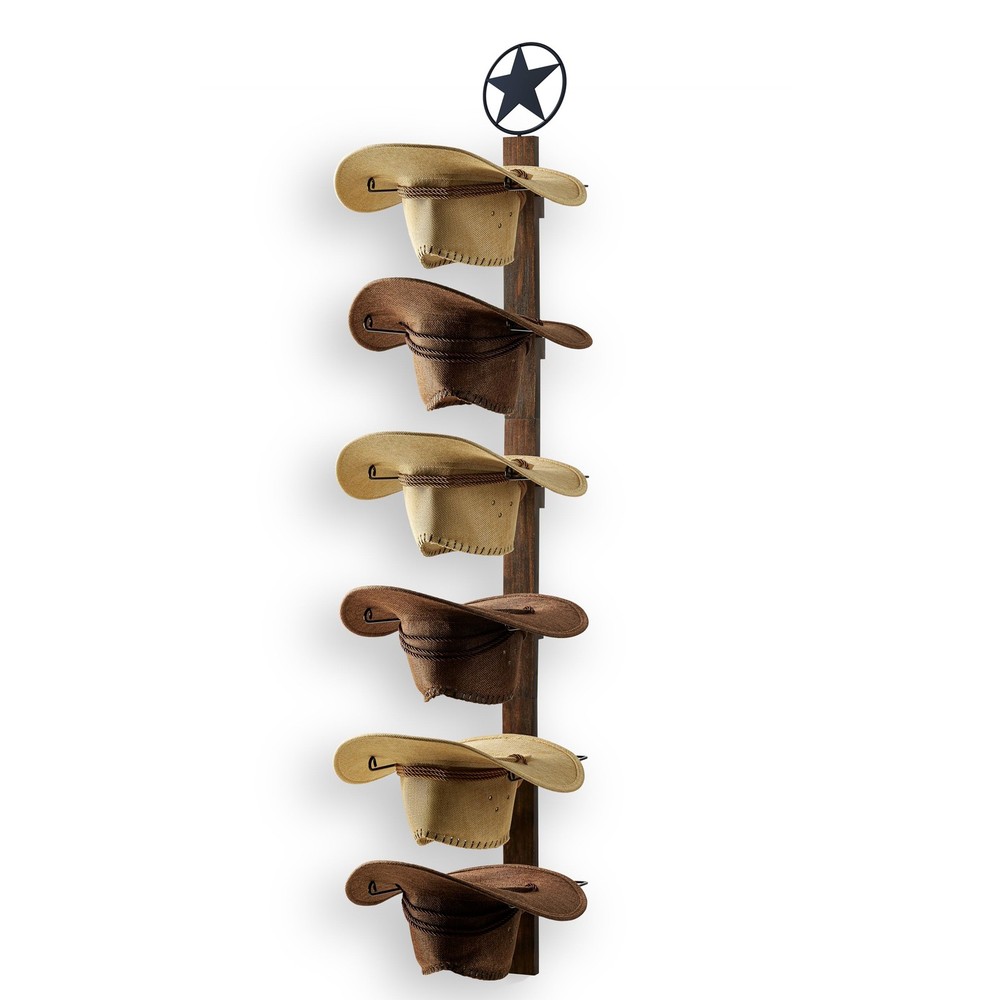 P-ALADIN Cowboy Hat Holder, Rack for 16 x 9.3 x 3 inches, Walnut