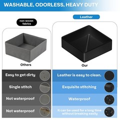 Vegan Leather Drawer Organizers,12 Pack Makeup Storage boxes,Vanity Drawer Lu…