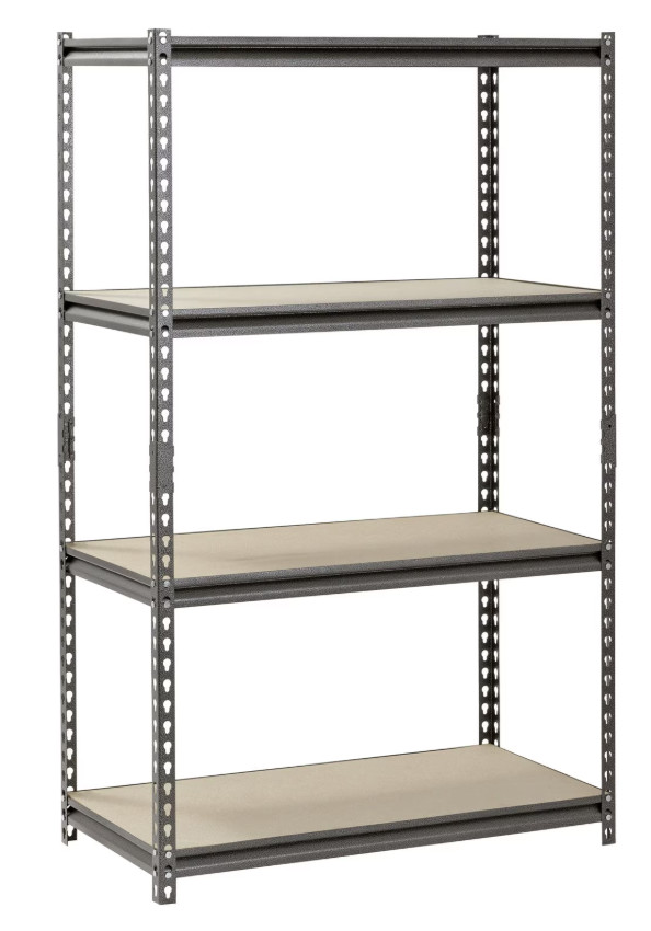 Muscle Rack 4-Shelf Steel Storage Shelving Unit – 36″ x 18″ x 60″ – Silver