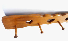 Rustic Solid Oak Wood 4-Peg Hook Coat/Jacket Rack Hanger Wall Mt Panel 24″ Long