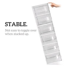 Karl Home, 24-Pack Clear Plastic Shoe Boxes, Stackable, 9.1″Wx5.5″Hx13″D Storage