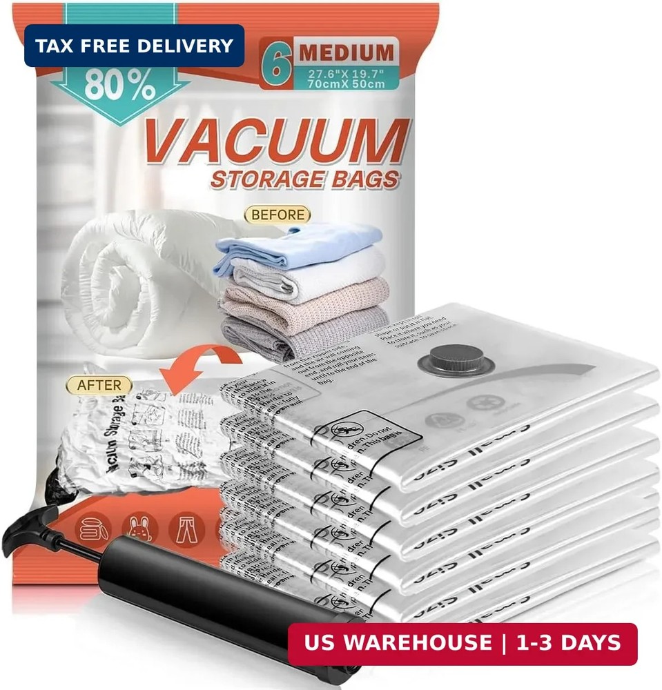 Vacuum Storage Bags, Space Saver Bags, Compression for Comforters and Blankets,
