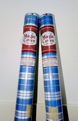 Magic Cover Self-Adhesive Vinyl Liner Blue Plaid Pattern (2 rolls)