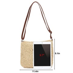 Summer Straw Crossbody Bag Women Beach Woven Shoulder Handbag Purse Boho Tote US