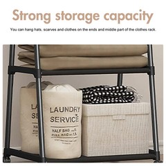 Clothes Rack Small Metal Garment Rack with Shelves for bedroom Rolling clothing