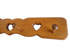 Rustic Solid Oak Wood 4-Peg Hook Coat/Jacket Rack Hanger Wall Mt Panel 24″ Long