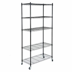 5 Tier Wire Shelves Rack Storage Unit Rolling with 4 Wheels Casters Large Space