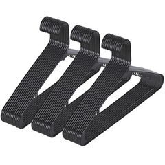 Clothes Hangers (100 Pack) Plastic Premium Quality Gallus Shirt Hanger Black