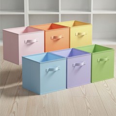 Rainbow Non-Woven Storage Cubes – Perfect for Organizing Toys & Books