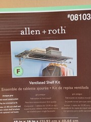 Allen + Roth Ventilated Shelf Kit 16″ x 48″ (Antique gray) 100% Solid Wood