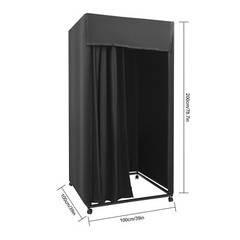 Modern Black Portable Dressing And Movable Fitting Room With 4 Universal Wheels