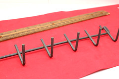 (4) Unbranded 9-1/4″ x 1-1/2″ Galvanized 6 Position Pegboard Angle Tool Holder