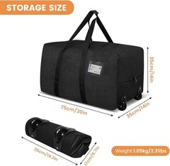 2 Pack Extra Heavy Duty Large Moving Bags, Clothes Storage Totes with 2 Wheels