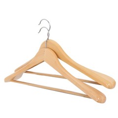 24Pack Wide Shoulder Wooden Hangers Non-Slip Clothes Coat Jacket Hangers Natural