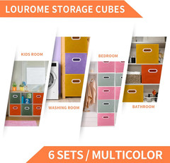 Collapsible 11″ Cube Storage Bins with Handles – Pack of 6 for Home & Toys