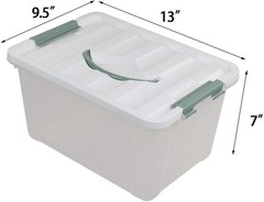 Plastic Storage Box 14 Quart with Transparent Design Great for Home Organization