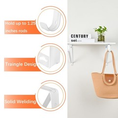 Closet Shelf & Rod Brackets 11 X 9.45 Inch – Heavy Duty Wall Mounted Support