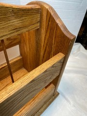 Vintage Oak Wood Magazine Rack Holder Stand Newspaper Record Vinyl 18.5x10x15