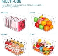 Space-Saving XL Clear Plastic Storage Containers – 6 Count for Home Organization