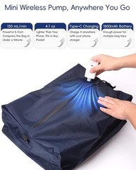 Travel Vacuum Bags for Luggage with Wireless Pump, Reusable Space Saver 2 pack