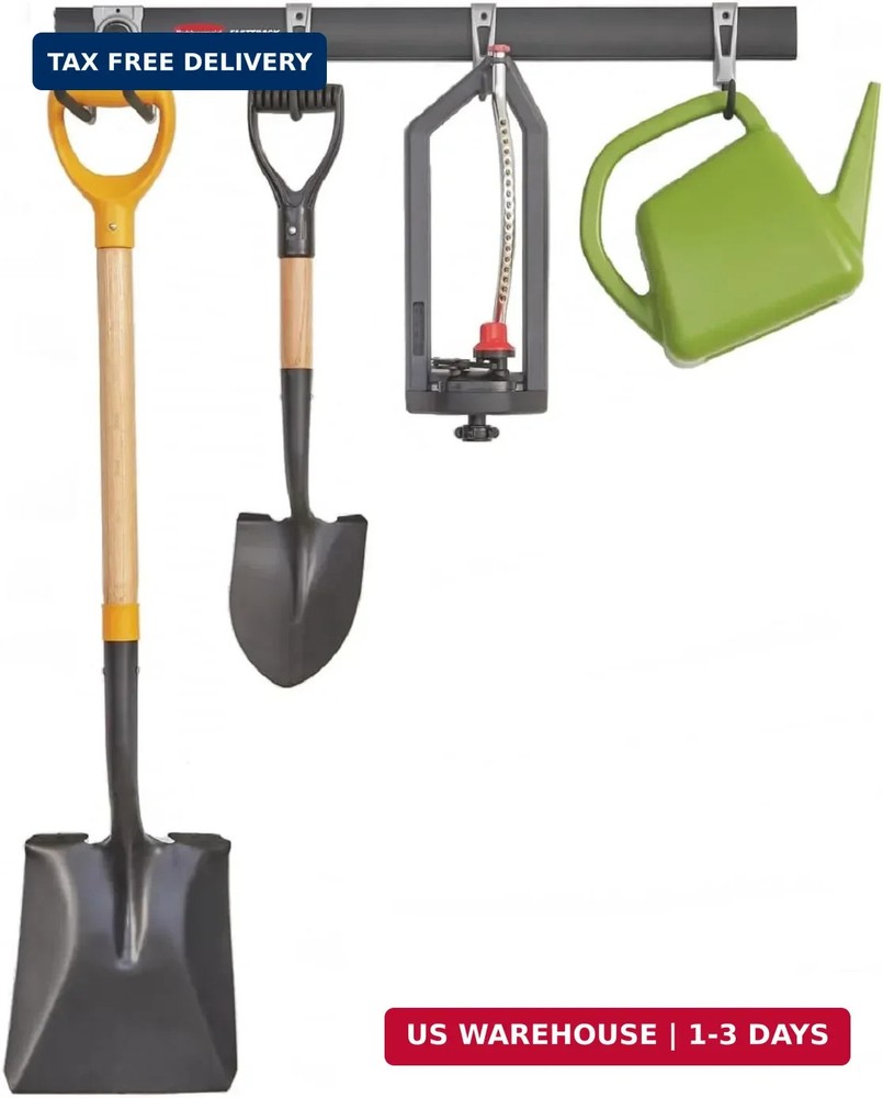 Rubbermaid FastTrack Garage Storage Utility Hooks 5 Piece Black All in One Rail