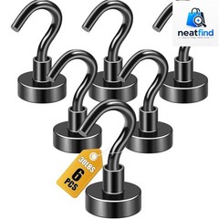 Magnetic Hooks 6pcs 30lbs+ Cruise Essentials 2026 Magnet Hook Black | Neodymi…