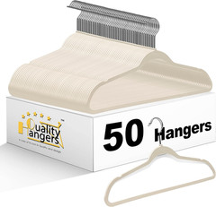 50-Pack Slim Plastic Hangers – Sturdy Pink with 360° Swivel Hook & Notches
