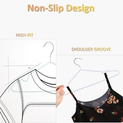 12 Heavy Duty Black Hangers for Coats, Pants & Dress Clothes, Non Slip Clothes H