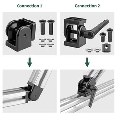 2PCS Angle Connector Joint Connector 4040 Nut 8 Flexible Hinge 180° Rotation …