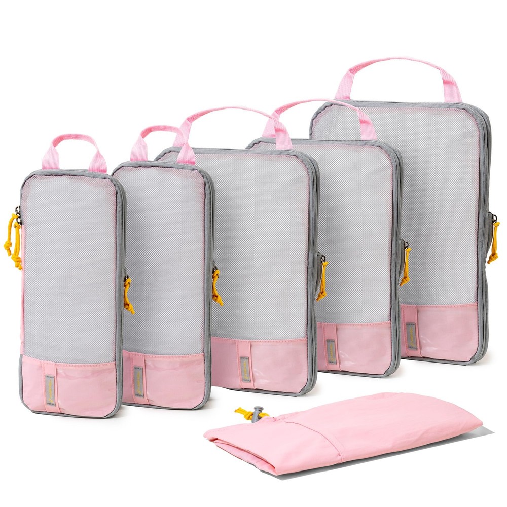 (Not Made In China) 6pc Compression Packing Cubes For Travel, Suitcase and Lu…