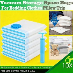Vacuum Storage Seal Bags for Comforter Blanket Bedding Clothing Pillows of Trip