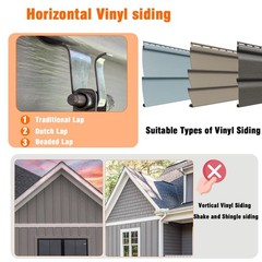 YUNFOOK 14 Pcs Vinyl Siding Hooks, Stainless Steel No-Hole Hangers for Hangin…
