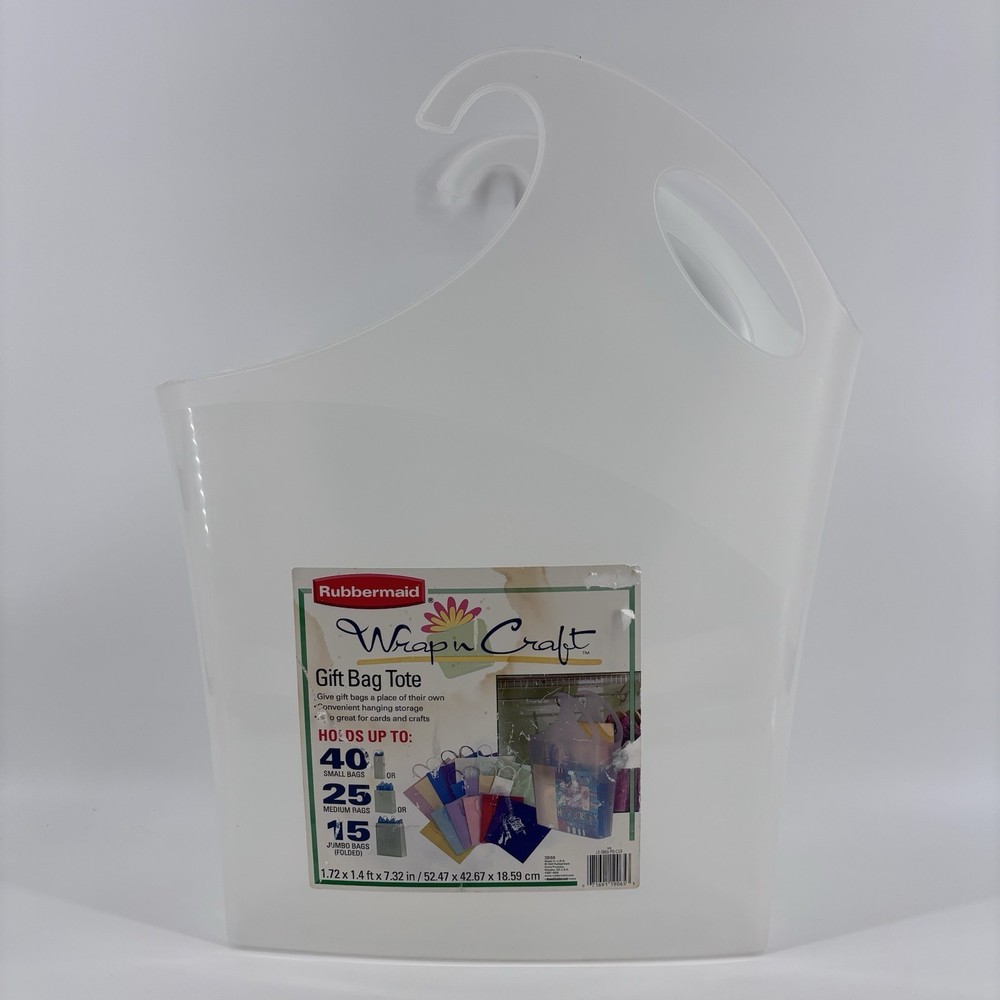 Rubbermaid Wrap N Craft Gift Bag Tote Organizer Holder 40 Gift Bags USA Made