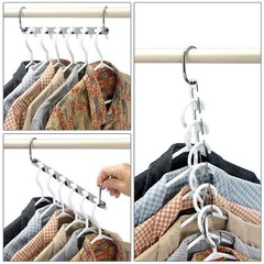 6 Pack Metal Wonder Closet Hanger Organizer Hook Space Saving Clothes Rack NEW