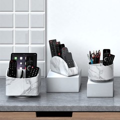 Remote Control Holder, Faux Leather Caddy/storage/Tray for Remote Controllers…