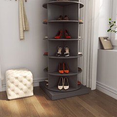 6 Tier Rotating Shoe Rack Tower 360° Spinning Shoe Display Carousel