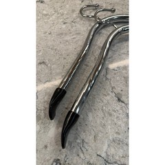 Set of 2 Vintage Lee Rowan Hangers Chrome-plated Finish Black Plastic Tips