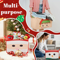 Large Christmas Storage Baskets – 6 Pcs Foldable Gift Organizer with Handle