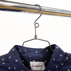 10 Metal Hangers Chrome Dress Shirt Retail Salesman Sample Security Loop 16″