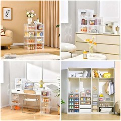 Efficient Closet Organizers: 6 Stackable Clear Bins with 19 Quarts Capacity Each