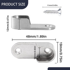 16 PCS Silver Oval Closet Rod End Supports Polished Chrome Finish Closet Rod …