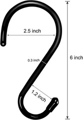 Large S Hooks 4 Pack 6In Heavy Duty Vinyl Coated Metal Hanging Closet Kitchen