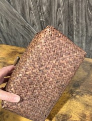 Natural Seagrass/Rattan Storage Basket with Lid for Organizing Brown