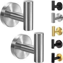 Contemporary Matte Towel Hooks for Bathroom or Kitchen – 2 Pack Stainless Steel