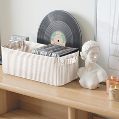 Narrow Storage Bins, Small Basket for Closet and Shelves, Fabric Organizer wi…