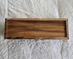 LIPPER INTERNATIONAL SOLID WOOD WALNUT STORAGE/ORGANIZER BOX WITH LID-12.5″ x 4″