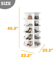5 Tier Rotating Shoe Rack Tower, Spinning Shoe Display Lazy Susan, Revolving 360